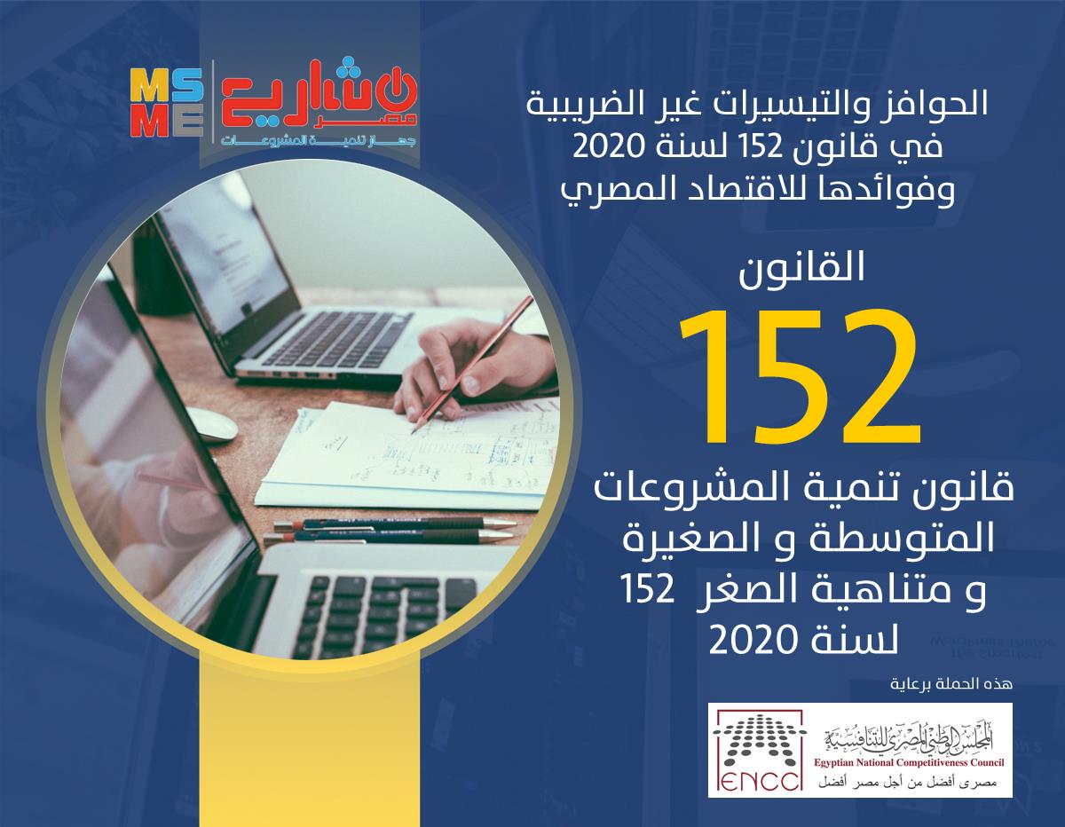 الحوافز والتيسيرات غير الضريبية في قانون 152 لسنة 2020 وفوائدها للاقتصاد المصري